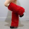 Leopard Print Faux Fur Plush Leg Warmers: Long & Short Styles for Autumn/Winter, Ideal for Stage Performances and Boot Covers.