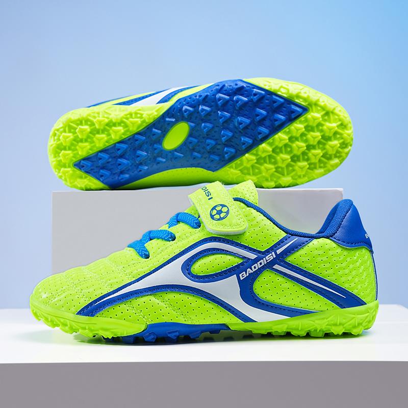 Scarpe da Calcio per Studenti con Tacchetti Velcro Magico Facili da Indossare Antiscivolo Scarpe Sportive da Allenamento e Competizione per Ragazzi e Ragazze