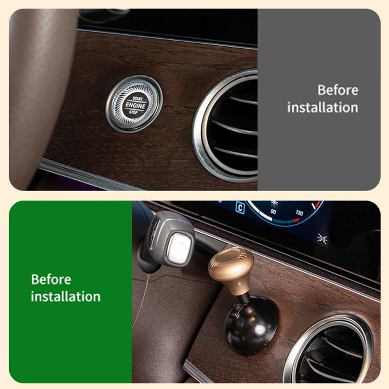 Car Engine Start Stop Button Cover with Aromatic Diffuser, Vehicle Ignition Joystick Decorative Knob Sticker Accessories