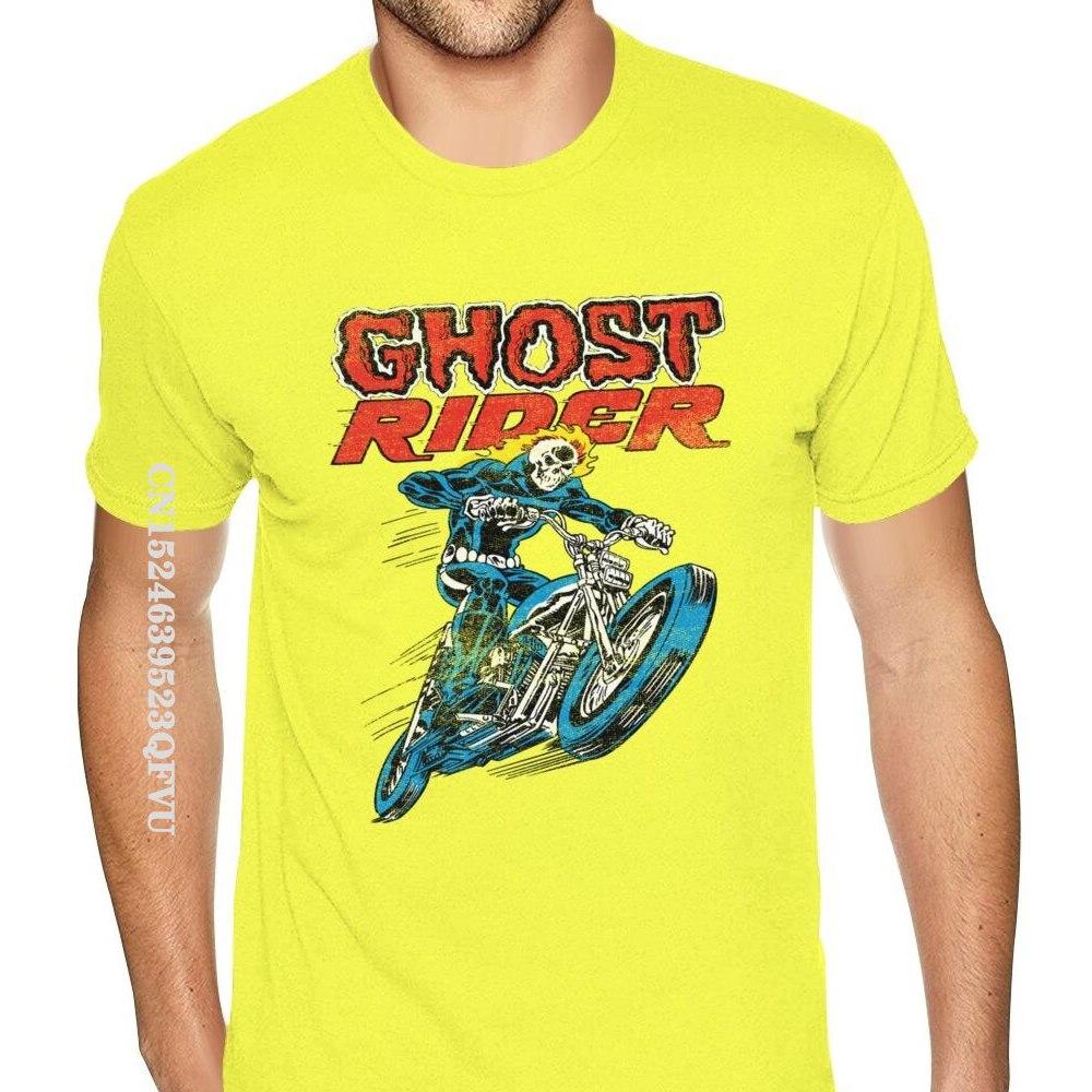Lovely Ghost Rider Tee Shirts Men's Top Quality Gothic Style Anime Tshirt Pure Cotton Crew T-Shirts Punk Style