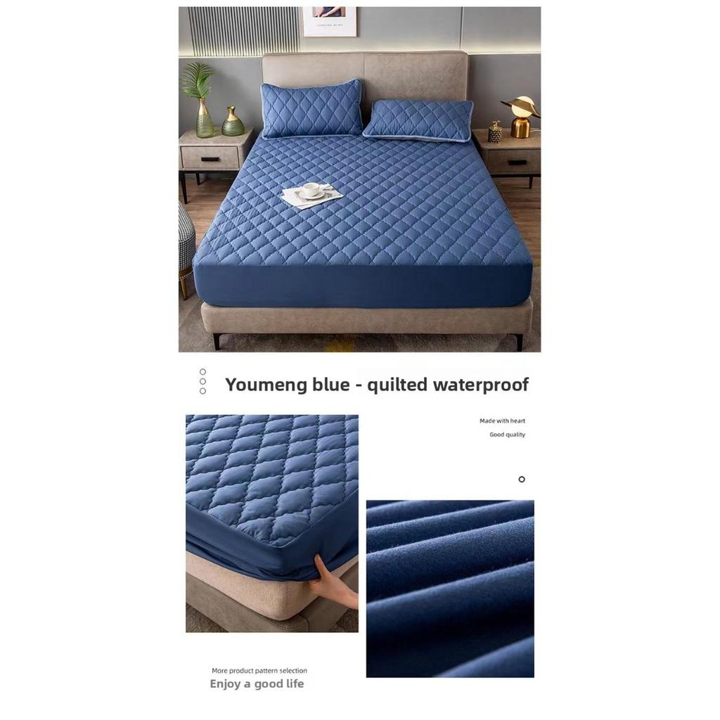 Wasserdichter Bettlaken-Schutzbezug – weich und komfortabel, dick und vollständig abdeckend, geprägtes, einfarbiges Bettlaken mit Ultraschalltechnologie