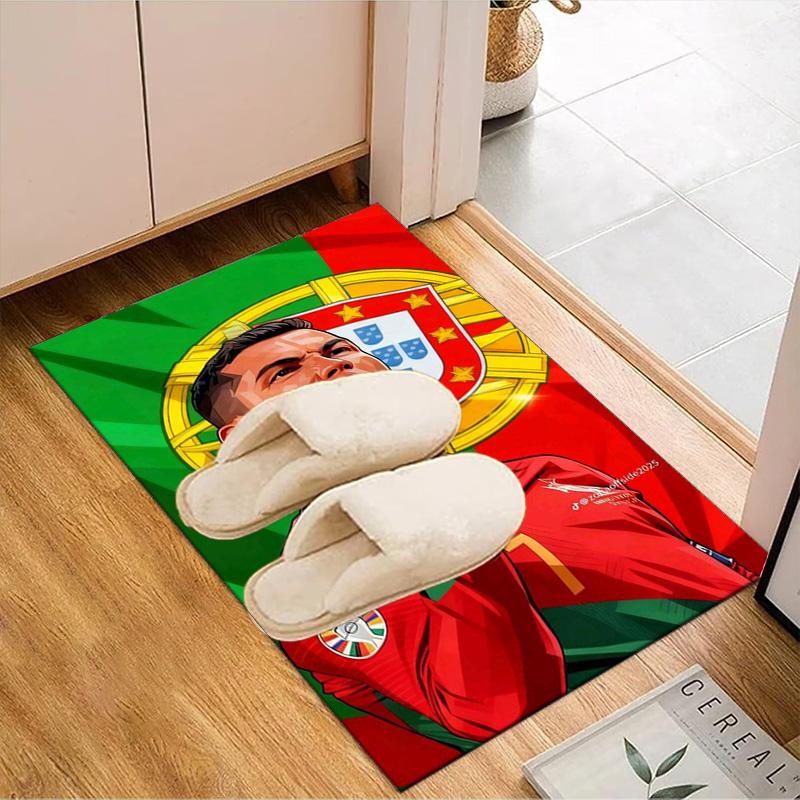 Cristiano Ronaldo Rug Game Carpet, Floor Mat for Bedroom Living Room Entryway Rug, Home Decor Idea Gift for Christmas Birthday