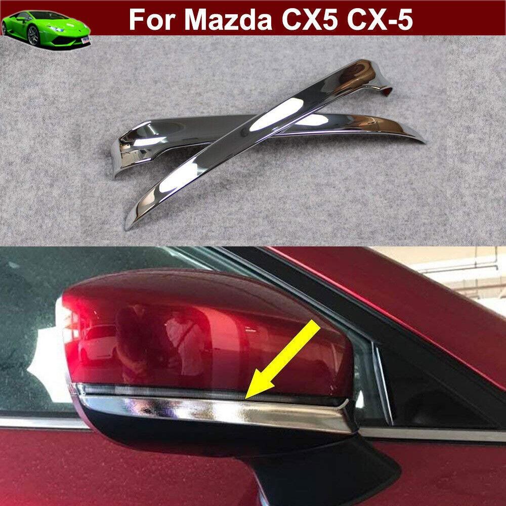 For Mazda CX-5 2017-2024 Chrome Rearview Side Mirror Strip molding Cover Trim
