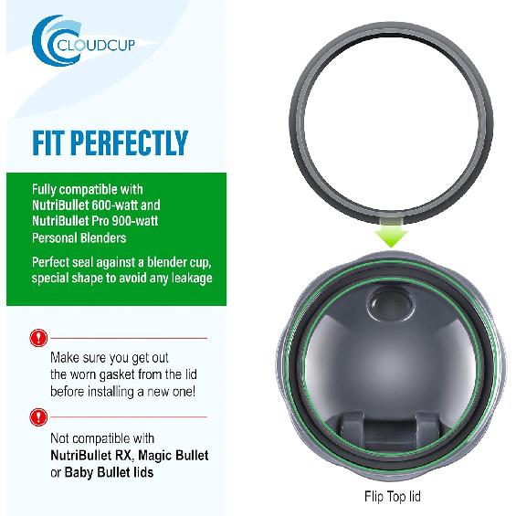 Gasket Replacement Rubber Ring Seal Rings Gaskets Part for Nutribullet Replacement Parts Accessories Blender 900 Series 600W and 900W