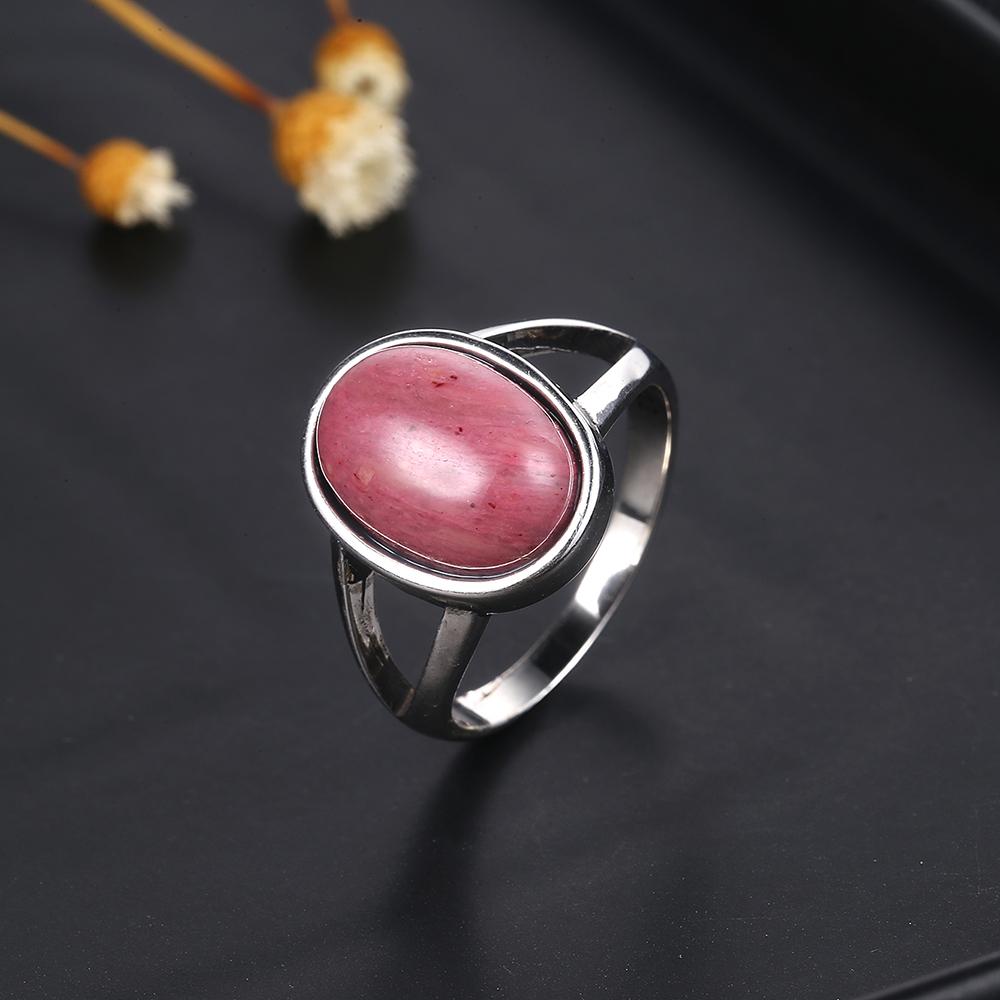 S925 Silver Ring Natural 10*14mm Big Labradorite Simple Tiger Eye Jewelry for Women Men Large Stone Vintage Jewelry Gift