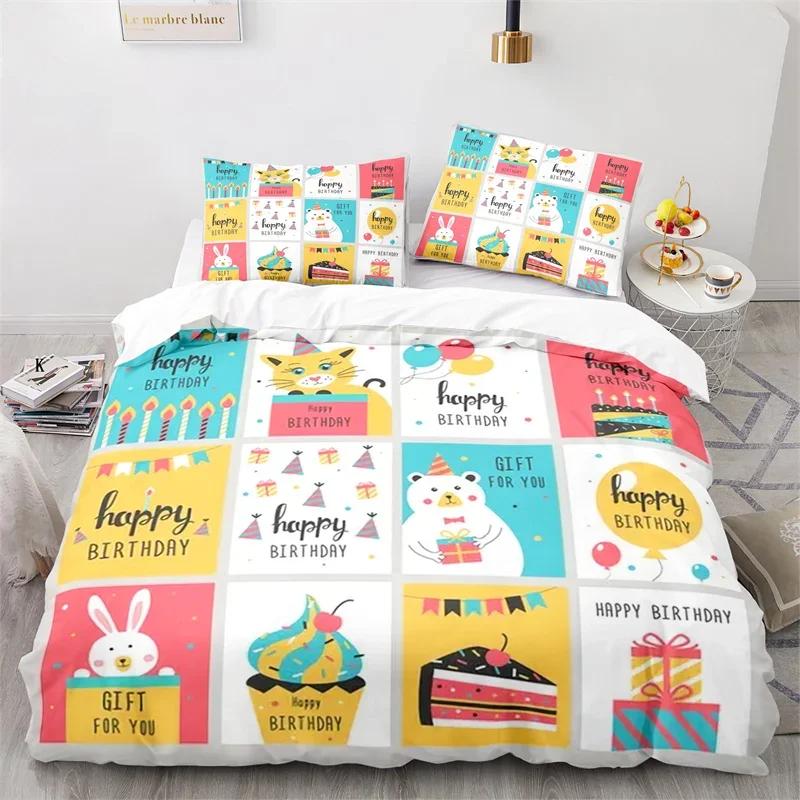 Cartoon Animal Duvet Cover King Twin For Kids Girls Boy Teen Kawaii Dinosaur Dog Comforter Cover Microfiber 3D Print Bedding Set