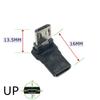 90stupňový Micro USB Male na Female Adaptér 5vodičový Pravý Levý Úhlový Konektor Pro Android Telefon Tablet Rozšíření pro Data Nabíjení