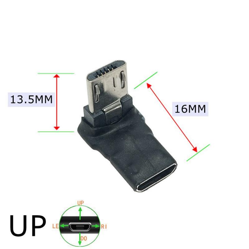 90stupňový Micro USB Male na Female Adaptér 5vodičový Pravý Levý Úhlový Konektor Pro Android Telefon Tablet Rozšíření pro Data Nabíjení