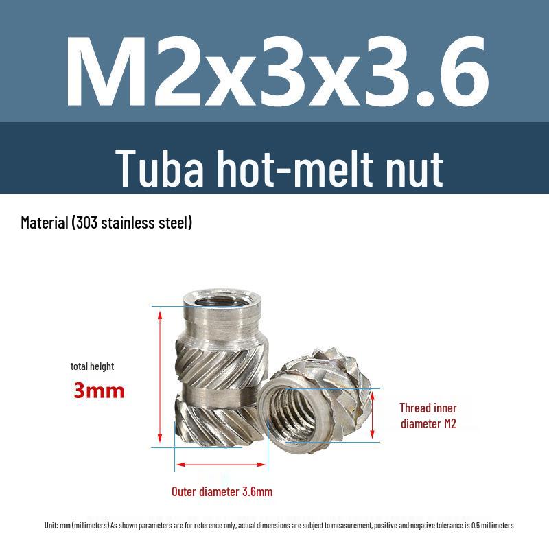 Stainless Steel Pre-embedded Injection Molding Knurled Nut M2M3M4
