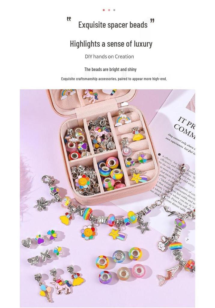 DIY Handmade Crystal Bead Bracelet Set for Kids - Jewelry Craft Kit & Festival Gift