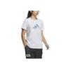 Adidas Logo Print Casual Crew Neck T-Shirt Women Tops Light-Blue IM8887