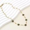 Stainless Steel and Natural Stone Gemstone Beaded Flower Necklace for Women