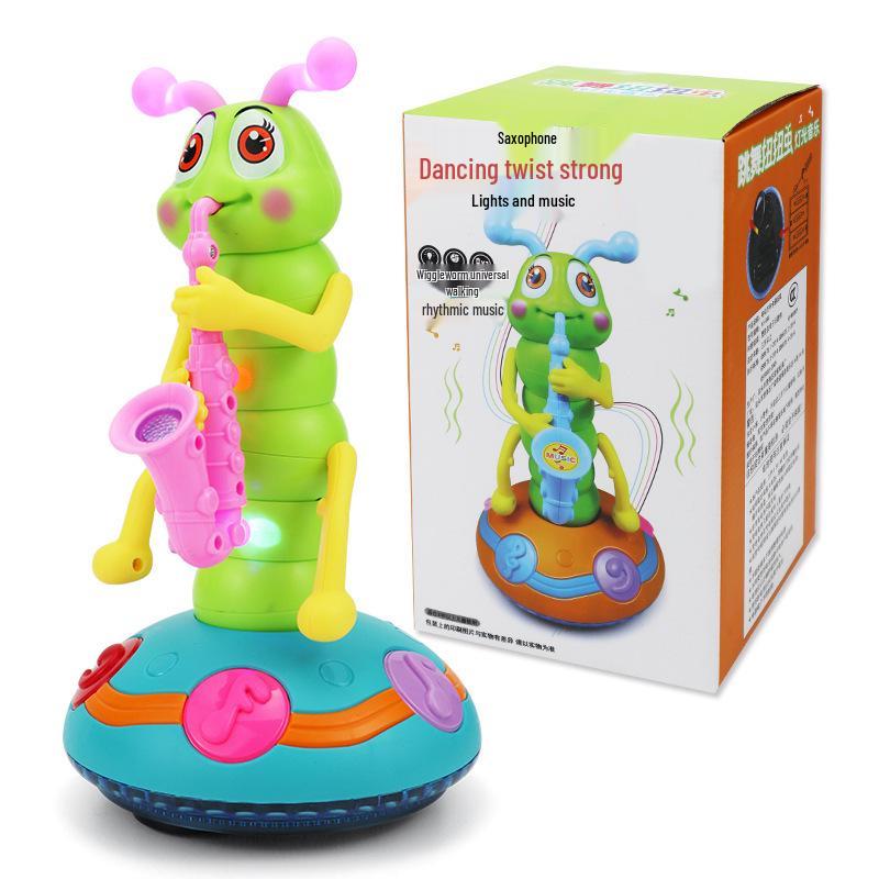 Electric Singing & Dancing Caterpillar with Saxophone - Educational Baby Toy with Lights