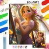 Disney Rapunzel oil paint by numbers painting kit handmade diy home decor gifts wall art canvas floral princess portrait set 130