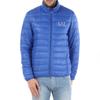 Emporio Armani EA7 Letter Print Warm Stand Collar Zipper Lightweight Long Sleeve Down Jacket Men Jackets Blue 8NPB01-PN29Z-1598