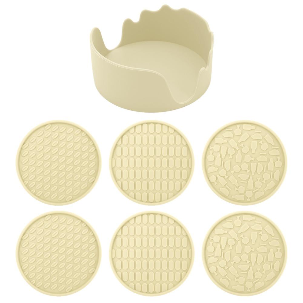 Durable Round Silicone Coasters High Temperature Resistant Thickened Heat Insulation Pad Food Grade 10cm Bowl Pad Home