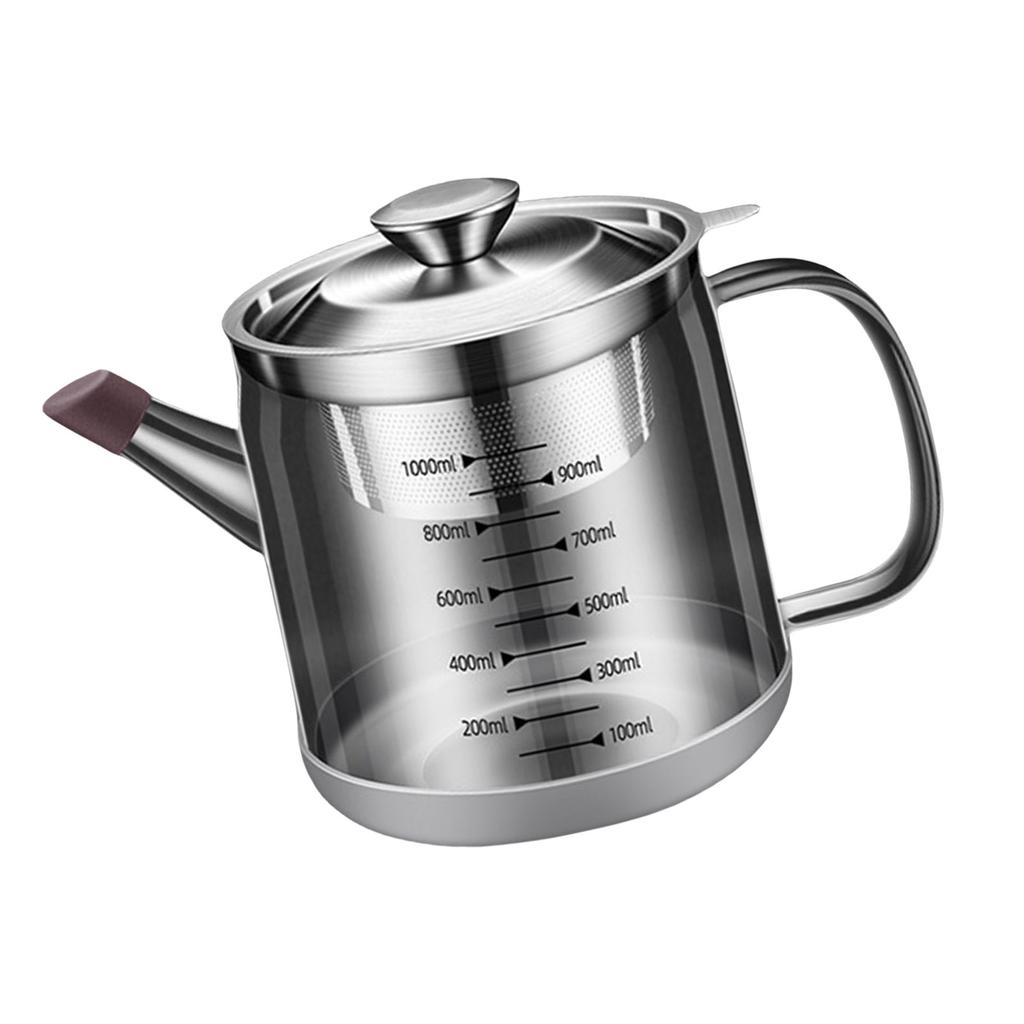 Multifunctional 1L Strainer Pot Fine Mesh Strainer for Soybean Milk Juice and Tea with Easy Clean Design