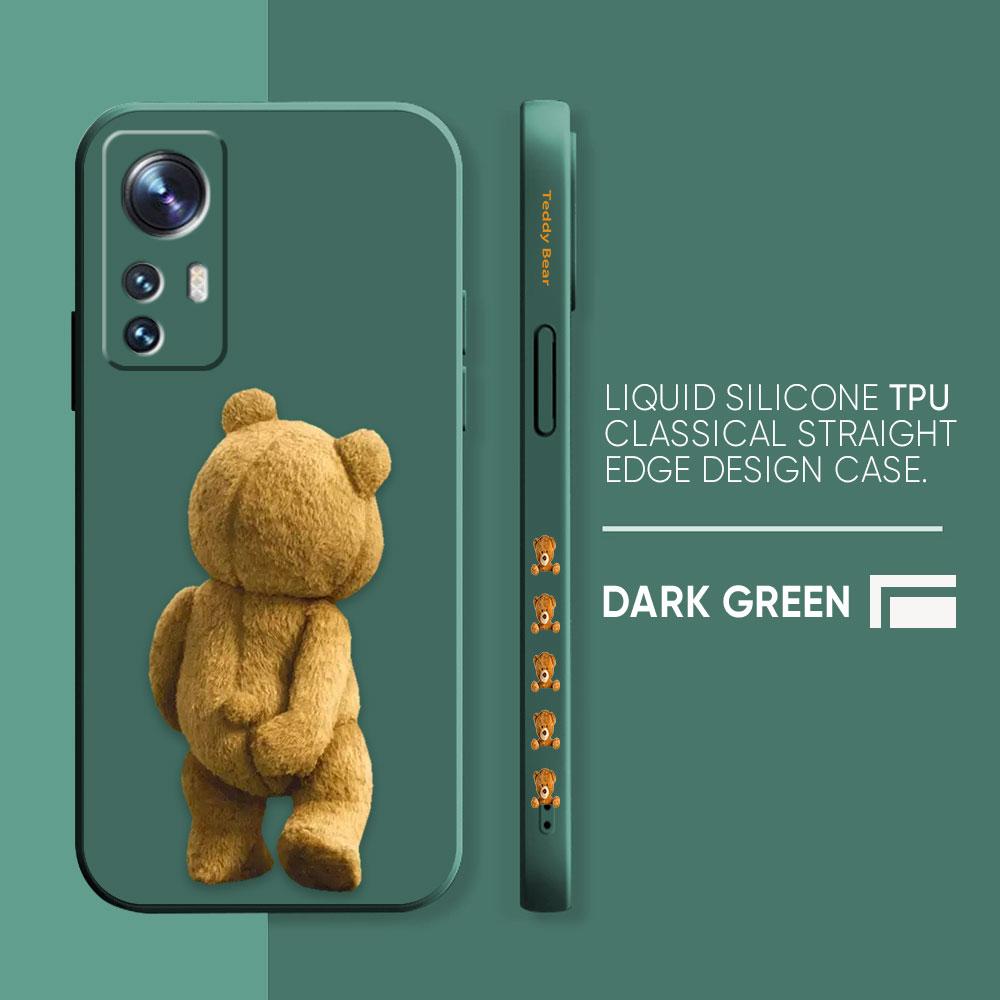 

Case For Xiaomi 13 12 12S 11 11T 10 10S 9 9SE 8 8SE Pro Ultra Lite Colour Simple Liquid Silicone Case Cute T-Teddy Bear Xiaomi 10 PRO