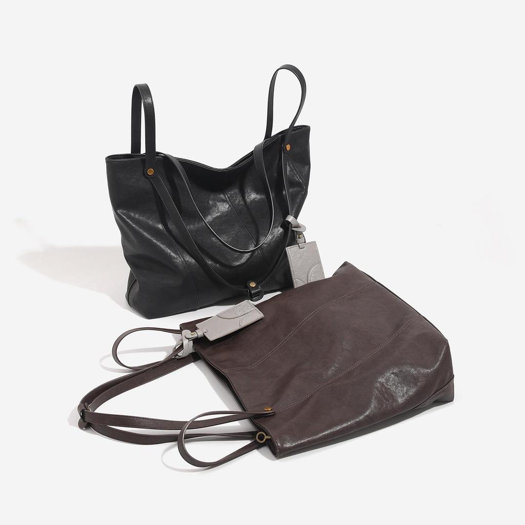 Cabas pour ordinateur portable grande capacité en cuir véritable pour femme pour l'automne/hiver