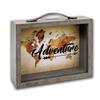 Tirelire - adventure - mappemonde - bois - vintage - 6,5x21 cm