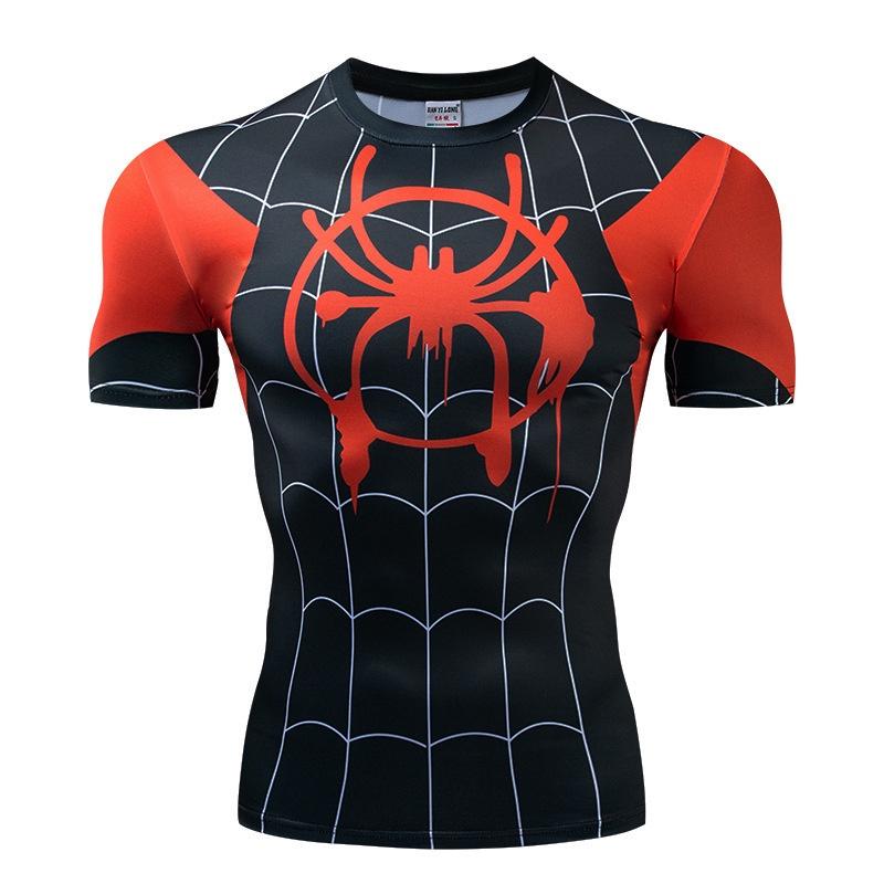 Spiderman Batman Superhero 3d Print Gym Tshirt Men Fitness Tee Compression Tops