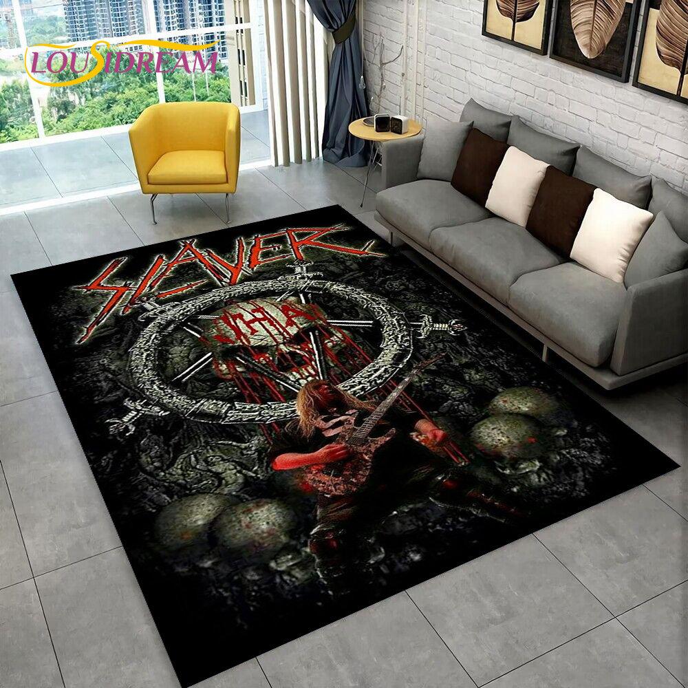 Slayer Ağır Metal Grubu Müzik Alanı Halı, Ev Oturma Odası Yatak Odası Kanepe Paspas Dekor için Halı Halı, çocuklar kaymaz Zemin Mat oyna