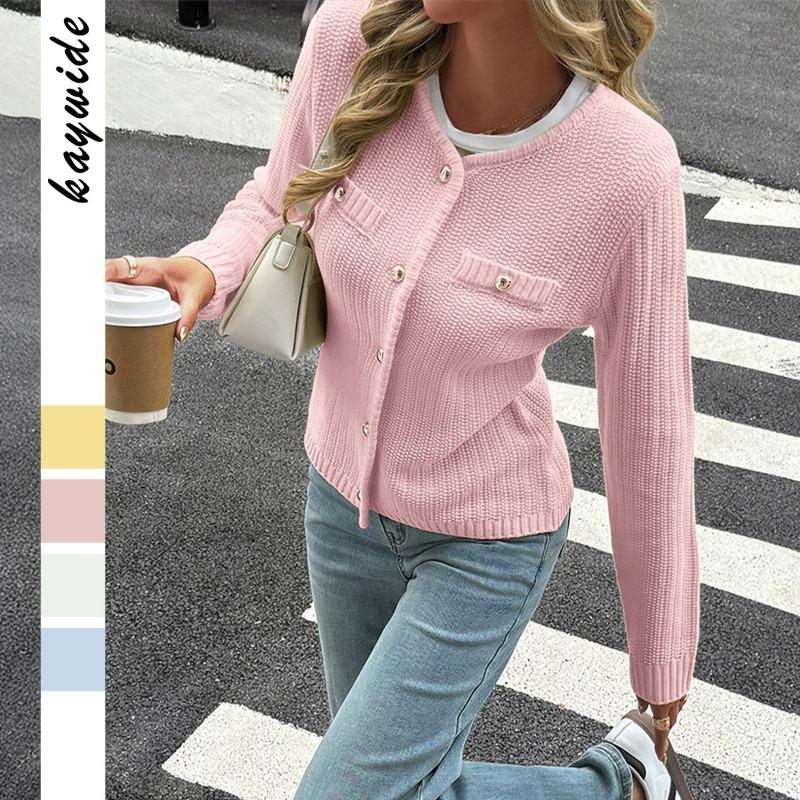 Casual Woolen Long-sleeved Coat Sweater for Women 2025 Autumn and Winter
