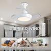 33W E27 Ceiling Fan Light Self-retracting Transparent Fan Blade with Remote Controls Lighting Dimmable 3000-6500k Quiet Fan Lamp