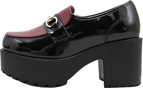 Yosuke Platform Shoes, 4450001, Women's, Black Combination, Sizes 25.0cm-25.5cm
