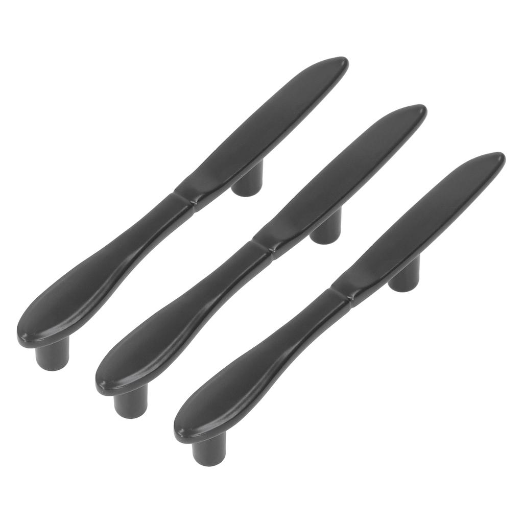 3er Set Türgriffe Verdickte Besteck Geschirr Geformte Schrankgriffe für Schublade Kleiderschrank Bücherregale Schwarz