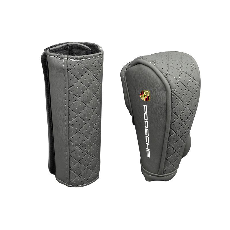 Leder Schalthebelgriff Abdeckung Handbremse Schutzhülle Für Porsche 911 Cayenne Carrera-GT 928 Panamera Boxster Macan 918