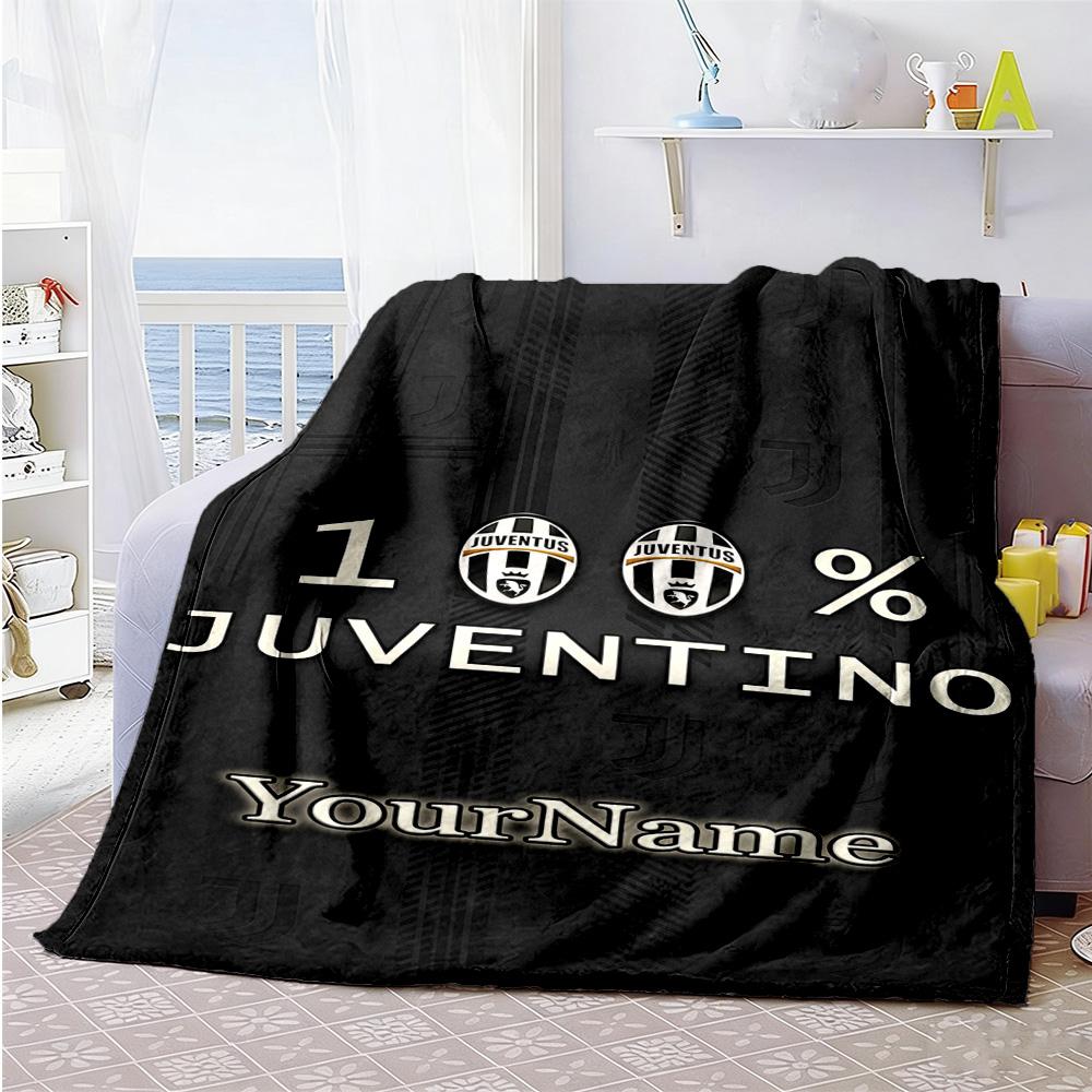 Juventus Customize Text Blanket Multi-purpose Personalized Blanket Soft Warm Cozy for Bedding Sofa Bed Livingroom for All Occasions