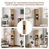Armadio alto e stretto in legno con ante e ripiani a giorno, per lavanderia, balcone, bagno, cucina, autoportante, effetto rovere