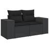 VidaXL Salon de Jardin avec Coussins 5 pcs, Canapés de Terrasse, Ensemble de Meubles de Patio, Mobilier d'Extérieur, Noir 3222484