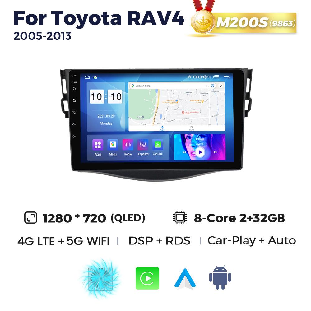 8-Core 8+256G Android Auto Wireless Carplay Car Radio For Toyota RAV4 Rav 4 2005-2013 Multimedia Player 2Din DSP Navigation GPS