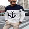 Stylish Color-block Long-sleeve T-shirt, Casual Versatile Top for Daily Use.