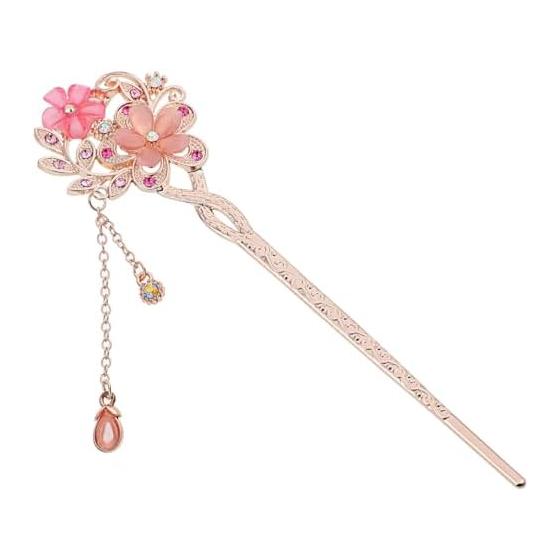 KESYOO Hair Stick Chinese Style Hairpin for Women, Metal Tassel Hair Accessories for Hanfu Cosplay, Vintage Hair Ornaments for Daily Wear, Blue Alloy
