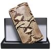Bercute Python Diamond Python Genuine Leather Snakeskin Long Wallet for Men and Women, Round Zipper Closure, Large Capacity, Multifunctional, Slim,