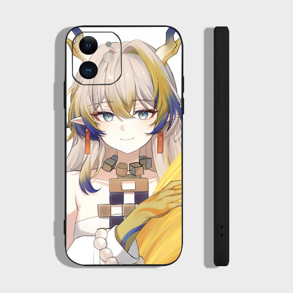 Shu Animated Game A-Arknights Phone Case For IPhone 17 Air 16 15 14 13 Pro Max 11 12 Black Silicone Cover