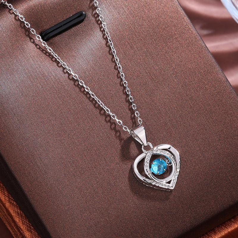 S925 Sterling Silver Heart Necklace for Women, Light Luxury Elegant Heart-Shaped Pendant