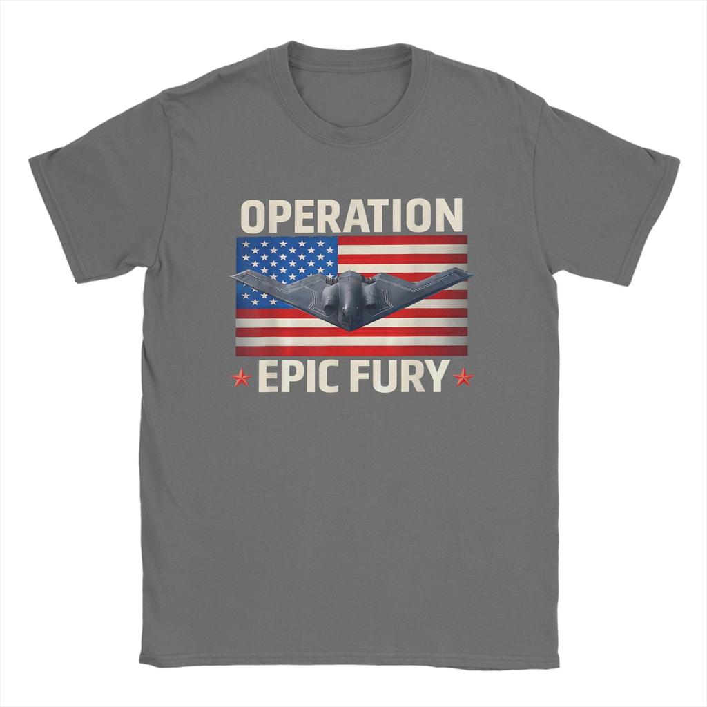 Vintage Operation Epic Fury  TShirts Unisex Crew Neck 100 Cotton T Shirts  Short Sleeve Tees Graphic Clothing
