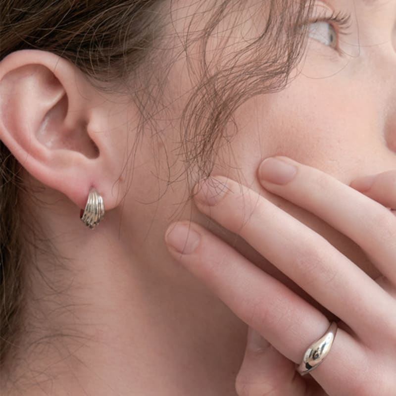 

halden waterfall ring earrings (E052_silver) silver