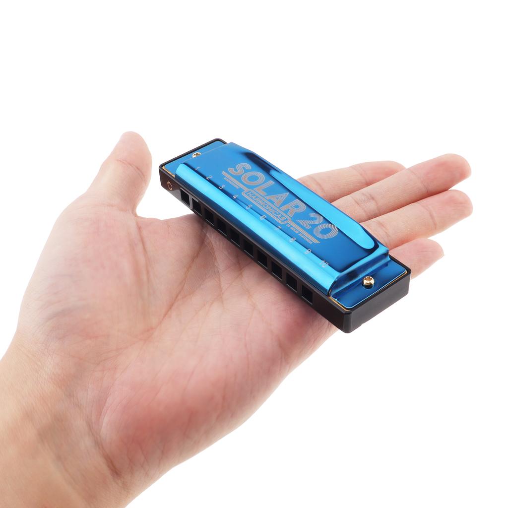 10 Holes KeyC Blues Harmonica Beginner Durabled Mouth Organ 20 Tunes Blue Musical Gifts