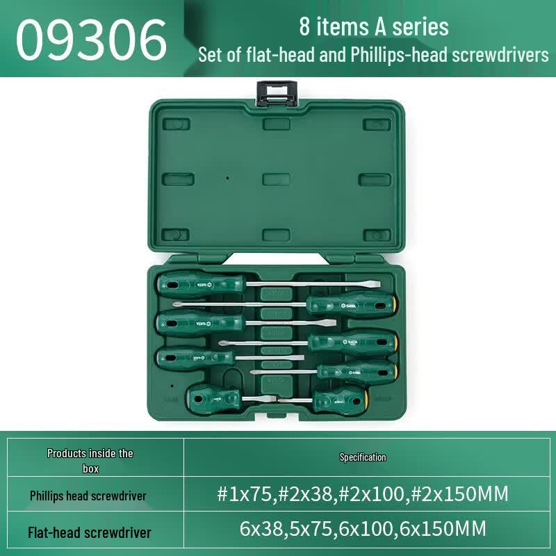 SATA A-Series 8-Piece Flathead & Phillips Screwdriver Set