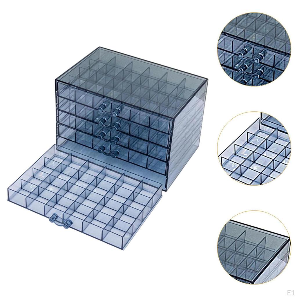 Schmuckorganizer Nail Art Aufbewahrungsbox 120 Fächer Fach Displaykoffer für Glitzer Ringe
