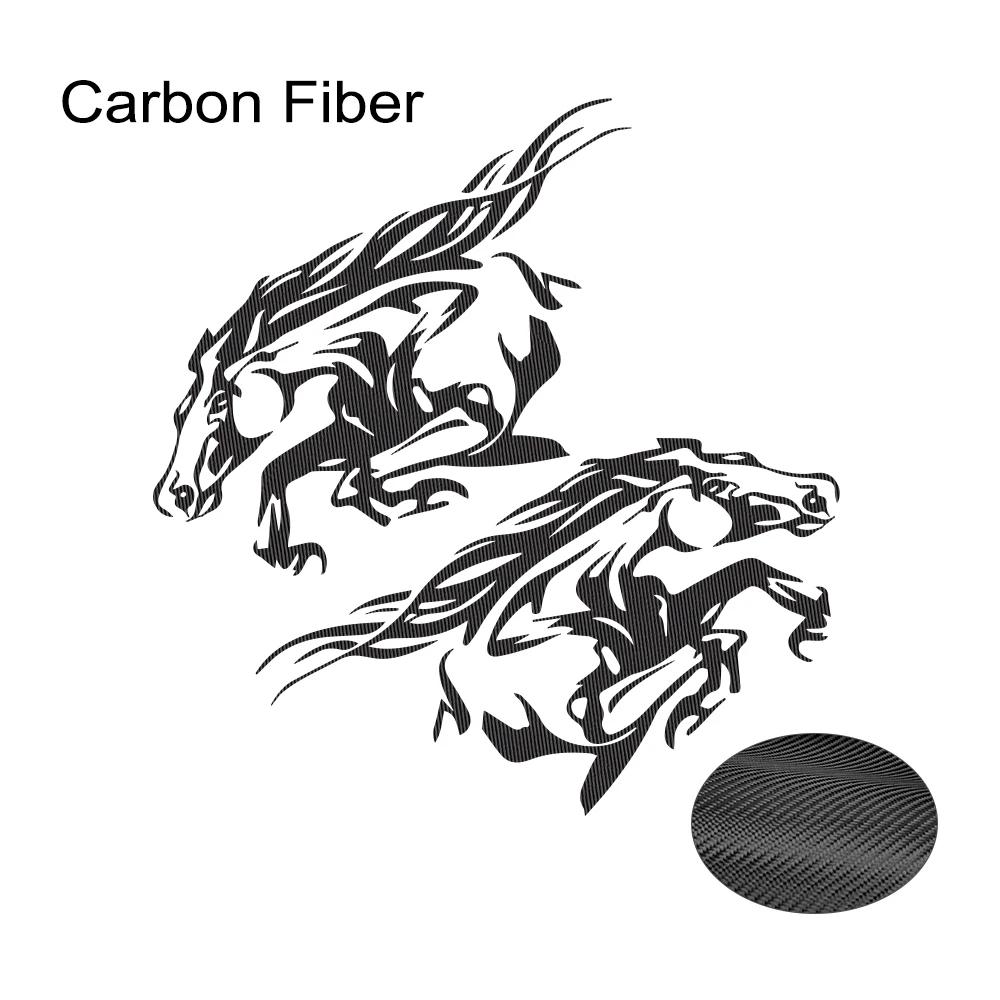 2PCS Car Door Side Stickers Artistic Horse Pattern Vinyl Decals Automotive Tuning Decoration Accessories For Cars Trucks SUVs