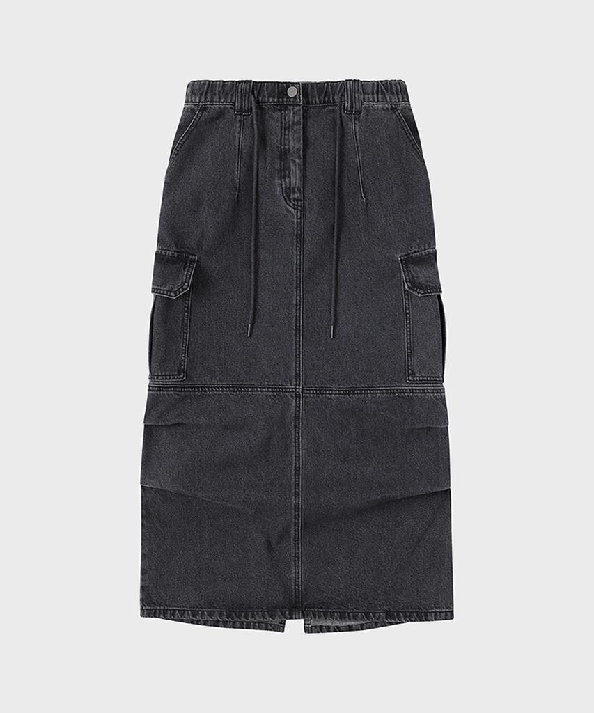 Noir For Woman Denim Cargo Skirt (Gray)