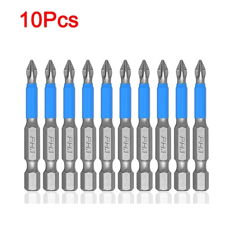 6/10Pcs Magnetic Screwdriver Bit Set Anti Slip Electric Drill Screw Driver Head Kit Impact Hand Tool PH1/PH2/PH3/PZ1/PZ2/PZ3