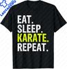 Retro Vintage Karate Eat Sleep Ninja Karate Repeat TShirt Unisex Style Shirts for Unisex Clothing Tees Tops Custom Printed TShirt