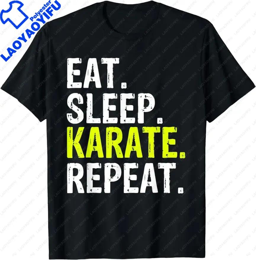 Retro Vintage Karate Eat Sleep Ninja Karate Repeat TShirt Unisex Style Shirts for Unisex Clothing Tees Tops Custom Printed TShirt